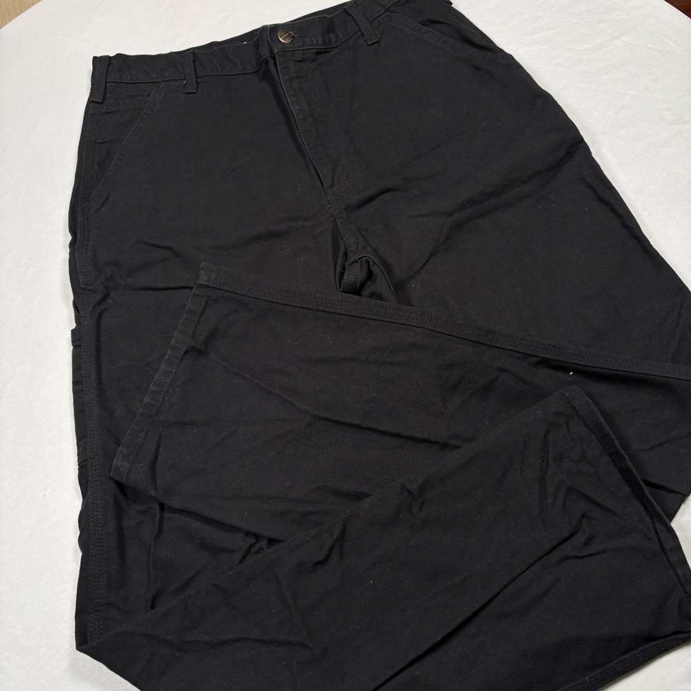 Carhartt Pants Mens 34x34 B11 BLK Black Loose Fit Cotton Duck Carpenter Utility
